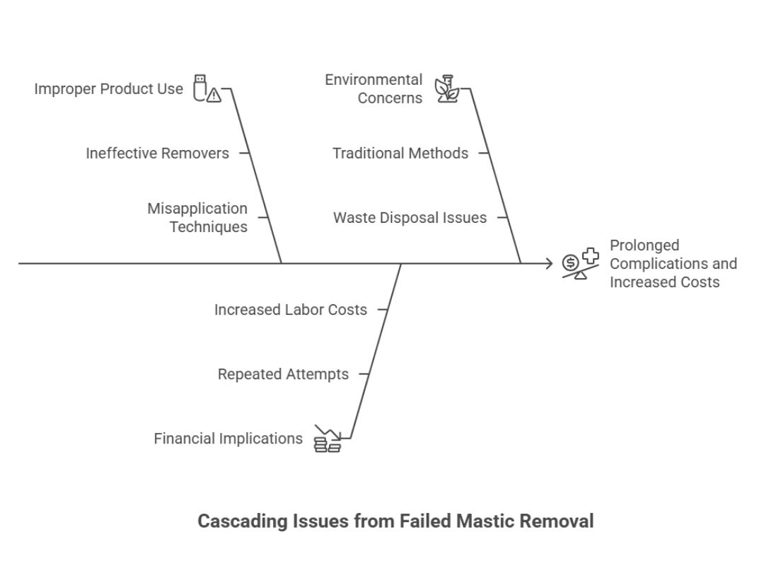 Issues from failed mastic removal Issues from failed mastic removal